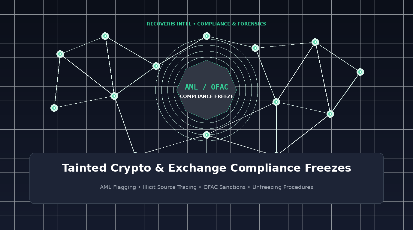 Criptovalute contaminate e blocchi di conformità sugli exchange: cosa fare se i fondi sono bloccati per violazioni AML, OFAC o fonti illecite
